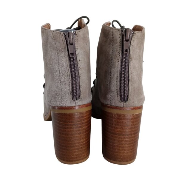 Jeffrey Campbell Cors Lace Up Open Toe Boots Booties Size 7.5 Suede Beige - Picture 5 of 15